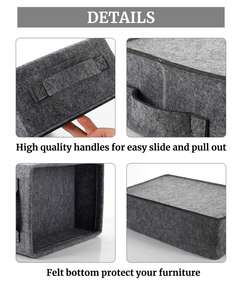 KWLET Small Storage Basket Modern Storage Baskets Felt Collapsible Baskets Storage Bins for Cellphone Earphone Chargers Cables Make Up Hair Supplies Fabric Drawers Storage Basket Cute Bin - Image 5